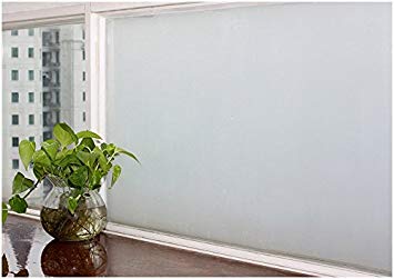 Hogar Adhesive Cling Vinyl Decorative Privacy Frosted Glass Window Film White 3 FT x 16 FT