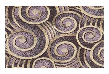 Wound Up Swirl Plum Purple - 2'x3' Custom Stainmaster Premium Nylon Carpet Area Rug ~ Bound...