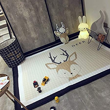 IHEARTYOU Baby Crawling Mat Cute Deer Play Carpet Children Bedroom Decor Living Room Rugs