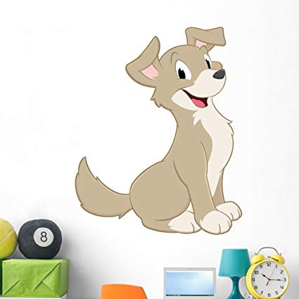 Wallmonkeys Cartoon Dog Wall Decal Peel and Stick Graphic (48 in H x 48 in W) WM300141