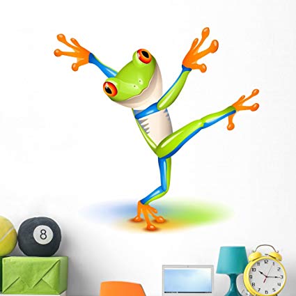 Wallmonkeys Dancing Tree Frog Wall Decal Peel and Stick Graphic (48 in H x 48 in W) WM310394