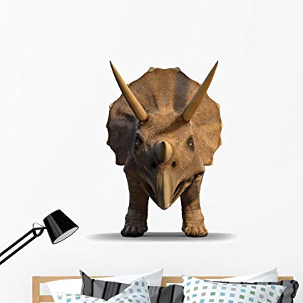Wallmonkeys Triceratops Dinosaur Face on Wall Decal Peel and Stick Graphic WM294382 (48 in H x 48 in W)