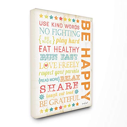 The Kids Room by Stupell Be Happy Typography Wall Plaque, 24 x 30