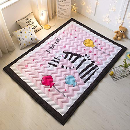 Cusphorn Thicker Cotton Baby Crawling Mats/Kids Floor Play Mat Zebra Cartoon Area Rugs Anti-slip Kids Bedroom Carpet Machine Washable