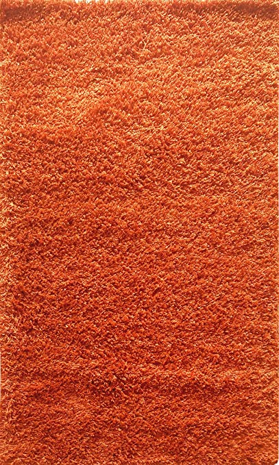 Adgo Chester Shaggy Collection Moroccan Trellis High Soft Pile Carpet Children Bedroom Living Room Shag Floor Rug (5' x 7', S29 - Orange)