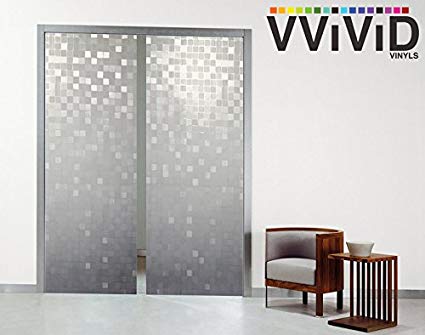 VViViD Cut Glass Square Static Cling Privacy Film Decorative Window Vinyl Decal for Bathroom, Kitchen, Home, Office Easy DIY Easy-Install Adhesive-Free (36