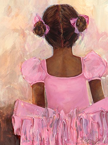 Oopsy Daisy Perfect Ballerina African American Stretched Canvas Wall Art by Kristina Bass Bailey, 18 by 24-Inch