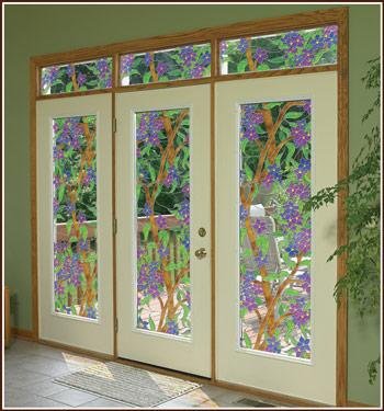 Biscayne Stained Glass See-Through Window Film - 48 in x 86 in
