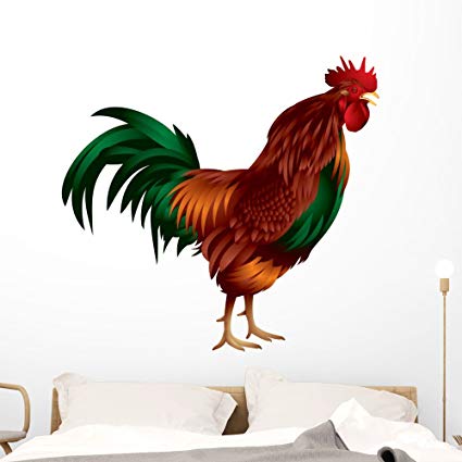 Wallmonkeys Rooster Wall Decal Peel and Stick Graphic (48 in W x 44 in H) WM44433