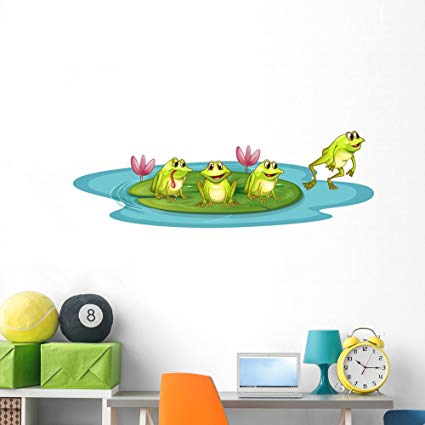 Frogs Pond Wall Decal by Wallmonkeys | Peel and Stick Graphic | 60