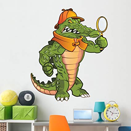 Investigator Gator Wall Decal by Wallmonkeys Peel and Stick Graphic (60 in H x 48 in W) WM189361