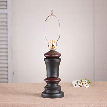 Peppermill Lamp Base in Sturbridge Black with Red