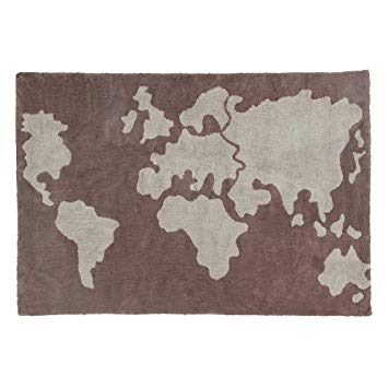 Lorena Canals World Map Washable Children's Rug - Machine Washable, Perfect for the Nursery -...