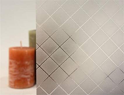 Etched Squares Colored Decorative, Privacy Static Cling Window Film (35