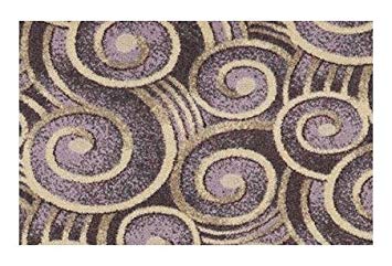 Wound Up Swirl Plum Purple - 3'x5' Custom Stainmaster Premium Nylon Carpet Area Rug ~ Bound...