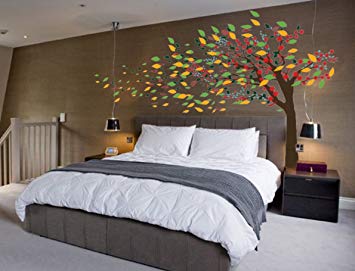 Blowing Tree Cherry Blossom Nursery Wall Decal Wind #1181 (60