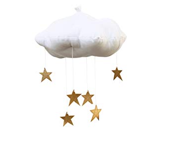 Baby Jives Baby Mobile Crib Mobile - Star Cloud Mobile in Gold