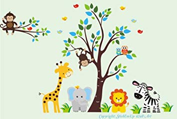 Baby Nursery Wall Decals Safari Jungle Childrens Themed 83