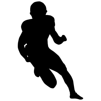 Football Wall Sticker Decal 7 - Decal Stickers and Mural for Kids Boys Girls Room and Bedroom. Sport Wall Art for Home Decor and Decoration - Football Player Silhouette Mural