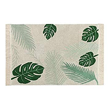 Lorena Canals, Artisan Made Tropical Green Palm Leaf 4'7