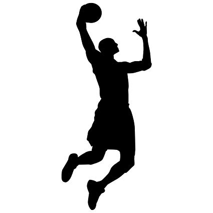 Basketball Wall Decal Sticker 15 - Decal Stickers and Mural for Kids Boys Girls Room and Bedroom. Sport Vinyl Decor Wall Art for Home Decor and Decoration - Basketball Player Silhouette Mural