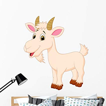 Wallmonkeys Goat Character Wall Decal Peel and Stick Graphic (48 in H x 42 in W) WM325711