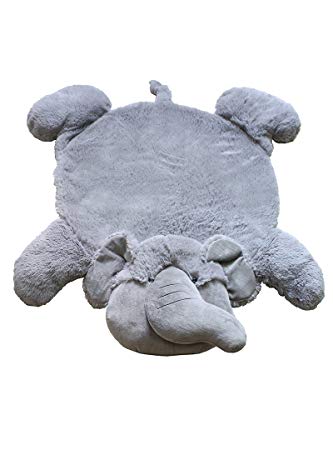 Baberoo Elephant Plush Nursery Rug, Soft Baby Rug, 37