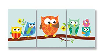 The Kids Room by Stupell Owls On A Branch With Sunflowers 3-Pc. Rectangle Wall Plaque Set, 11 x...
