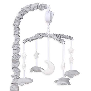 Moon and Stars in Soothing Grey and White The Peanut Shell Sweet Owls Musical Mobile in Ruffly Grey...
