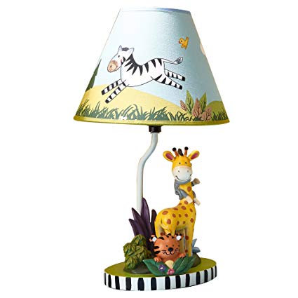 Teamson Design Corp Fantasy Fields - Sunny Safari Animals Thematic Kids Table Lamp | Imagination Inspiring Hand Painted Details Non-Toxic, Lead Free Water-based Paint