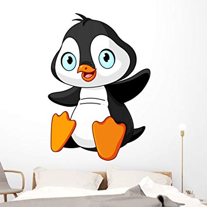 Baby Penguin Wall Decal by Wallmonkeys Peel and Stick Graphic (60 in H x 46 in W) WM99395