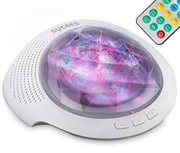 Sycees Night Light Projector & Bluetooth Sound Machine with Remote, Timer for Babies, Kids and Adults, White