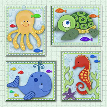Sealife Ocean Friends Nursery Wall Art (16